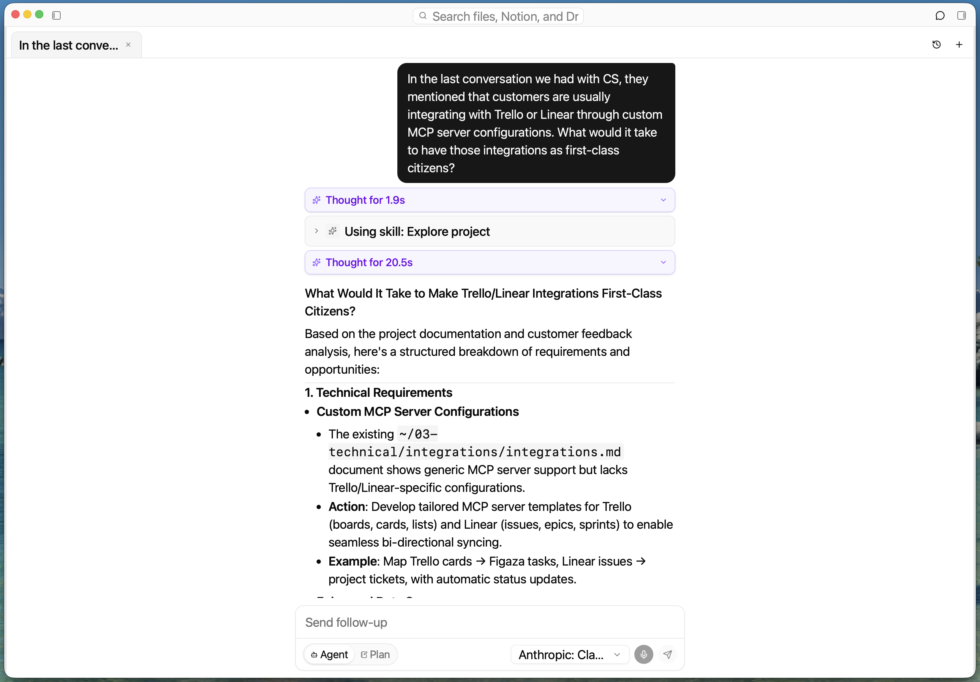 Figaza AI chat answering from project context